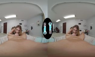 WETVR VR Creampie Clinic with Sneaky Blonde in Room