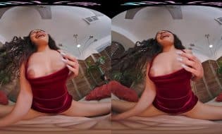 Sultry Latina dominates VR experience riding male doll with seductive prowess