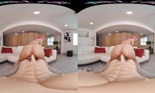 Virtual reality spectacle as petite babe captivates putting on an exclusive show